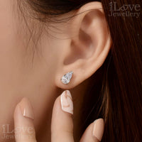 Tear of Joy Pear-Cut Stud Earrings ILE004