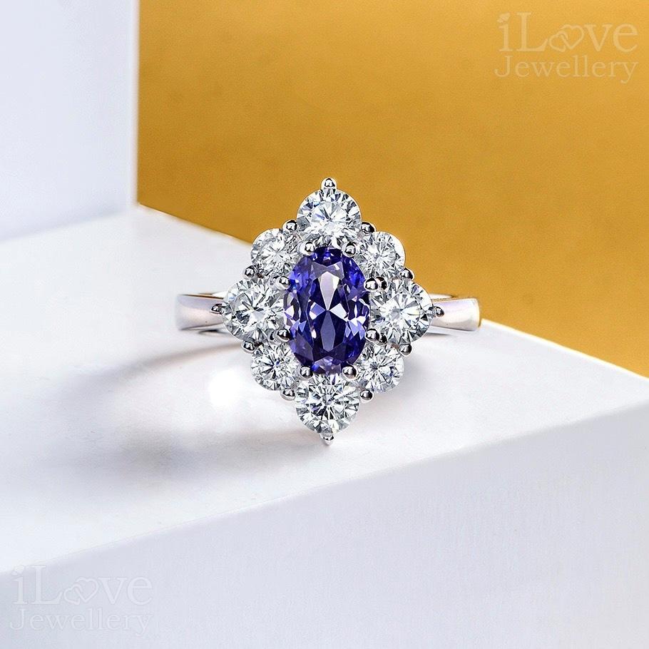 Sapphire Empress Halo Ring ILR001