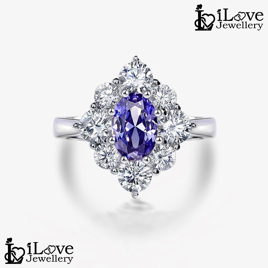 Sapphire Empress Halo Ring ILR001