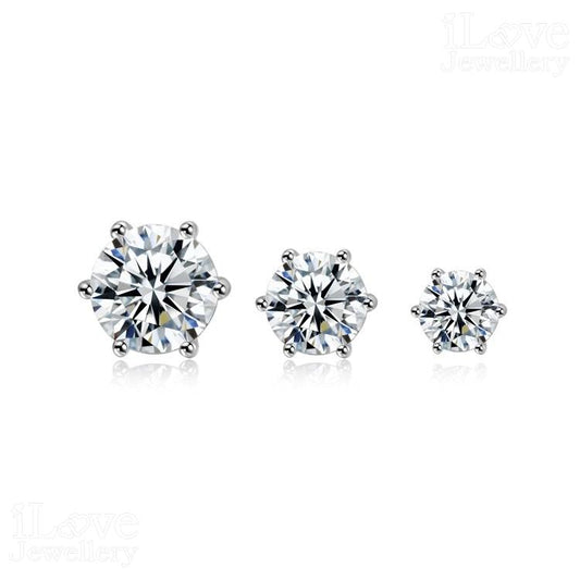 Timeless Solitaire Stud Moissanite Earrings E201
