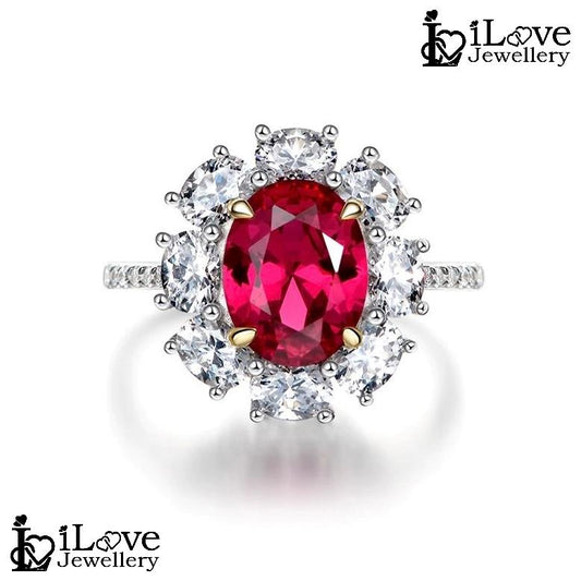 Floral Ruby Cluster Ring ILR002