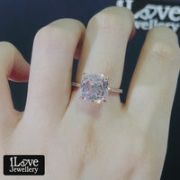 Pink Cushion CZ Solitaire Ring ILR003