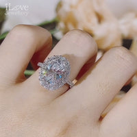 Blushing Oval Halo Ring ILR021 Pink